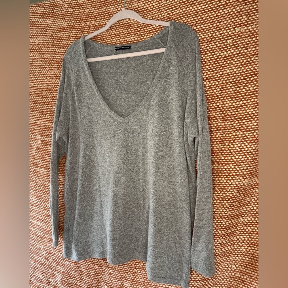 Brandy Melville Heather Gray Oversized Sweater - Picture 2 of 6